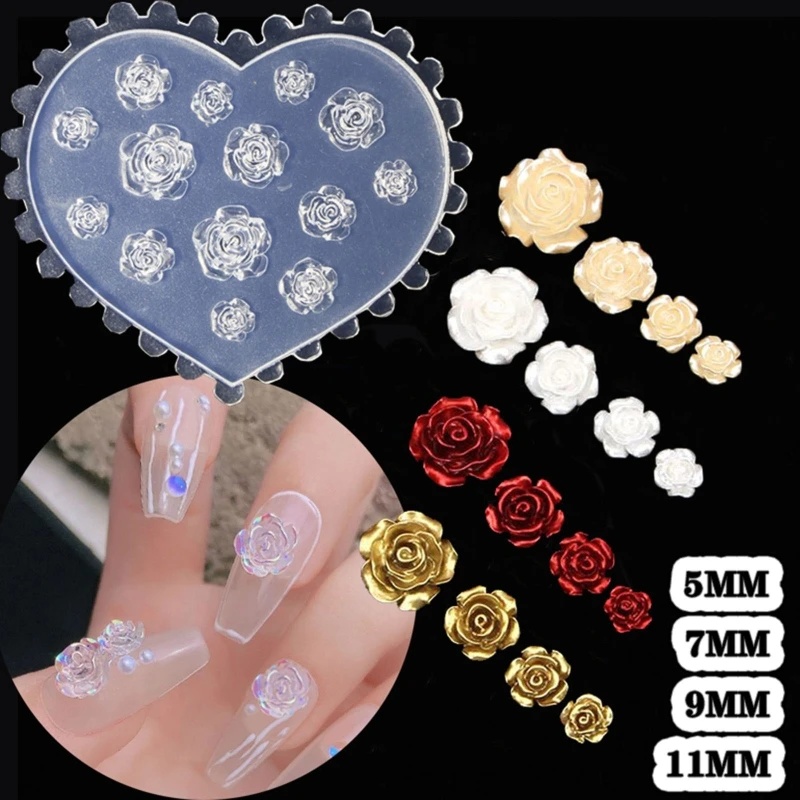 Resin Art For Rose - 3D Rose Flower Nail Art Decorations