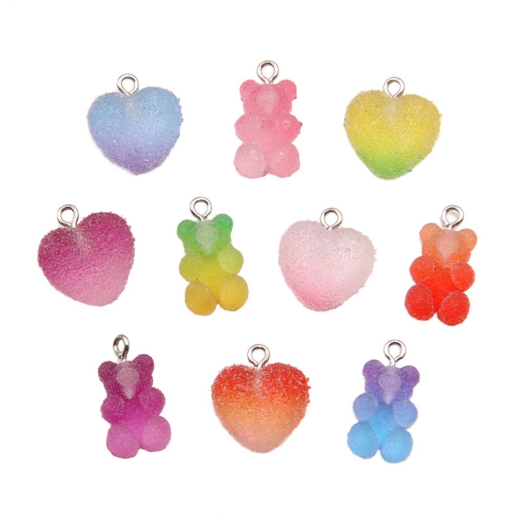 Resin Art Handmade - 20Pcs Gradient Color Candy Resin Bear