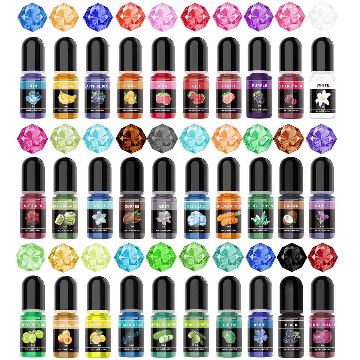 Resin Dye Opaque - 5ml/Bottle Epoxy Resin Pigment Liquid Colorant
