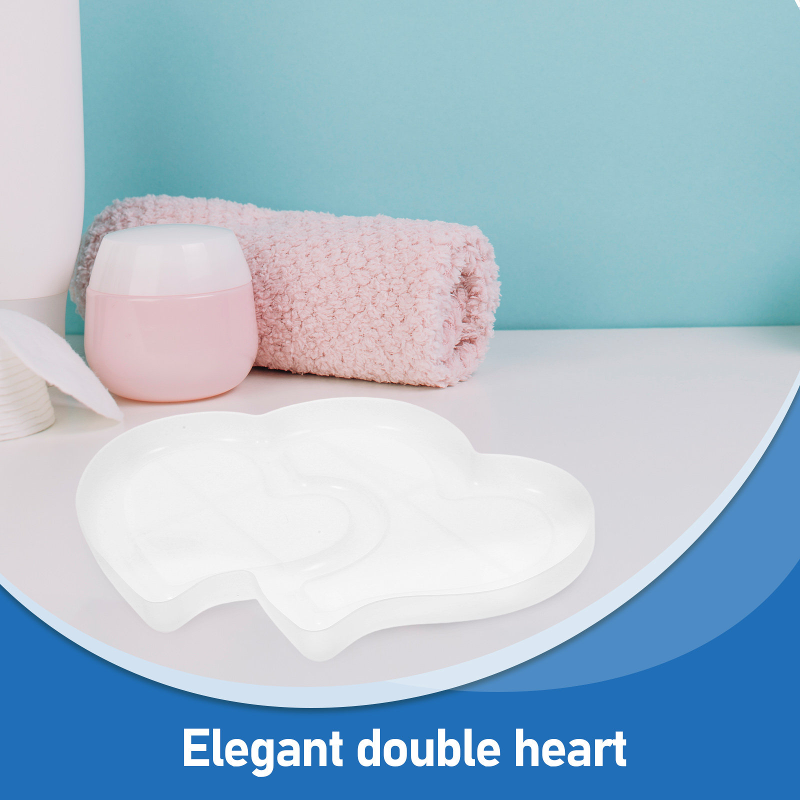 Smooth Detailed Double Heart S - Resin Art For Wedding Gift recension och pris