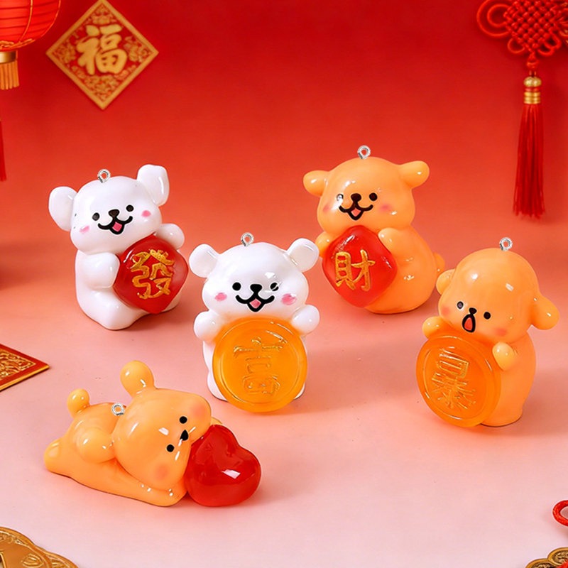 5Pcs Cartoon Dog Resin Charms  - Resin Art Earrings Material recension och pris