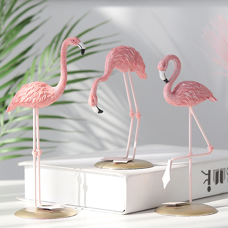 3PCS Pink Flamingo Figurines T - Resin Art For Wedding Gift recension och pris