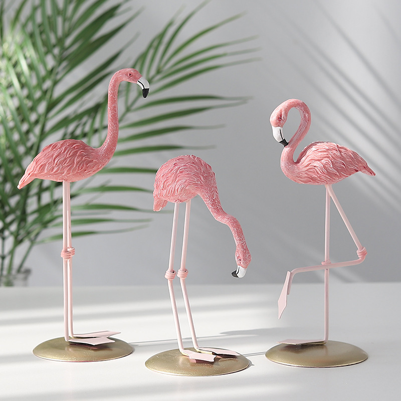 3PCS Pink Flamingo Figurines T - Resin Art For Wedding Gift recension och pris