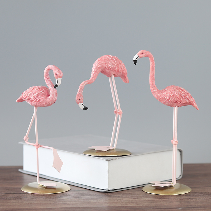 3PCS Pink Flamingo Figurines T - Resin Art For Wedding Gift recension och pris