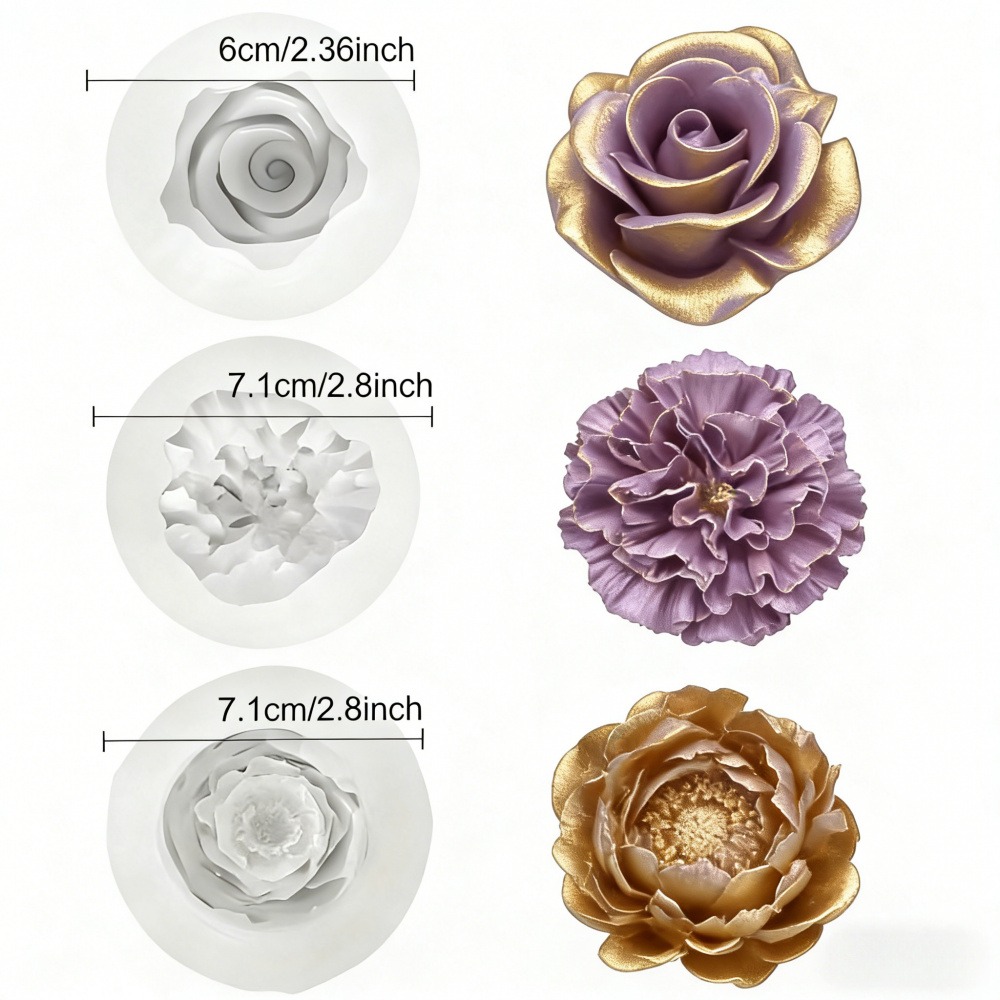 3-Piece Silicone Molds for Ros - Resin Art For Wedding Gift recension och pris