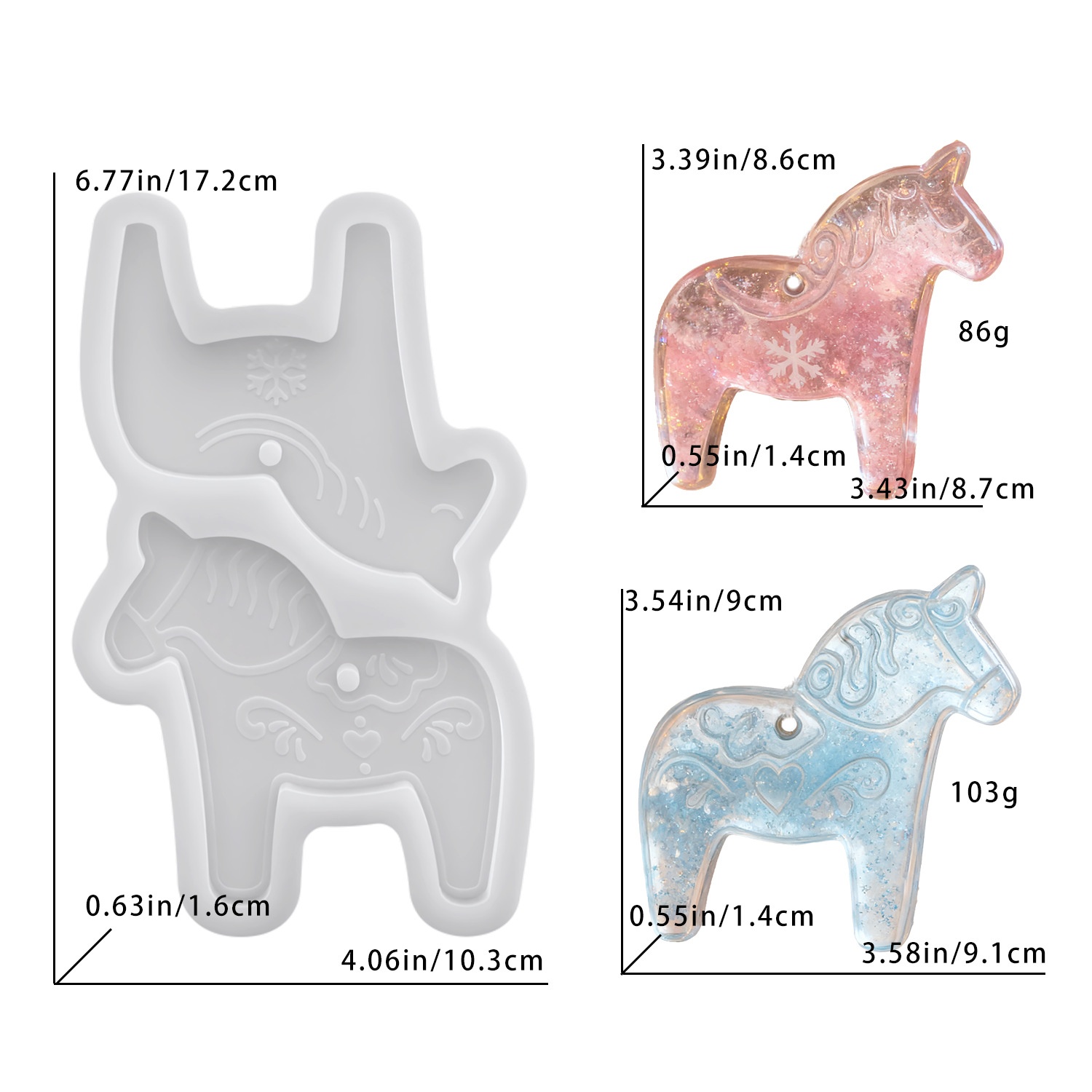 Dala Horse Silicone Molds DIY  - Resin Art Guide recension och pris