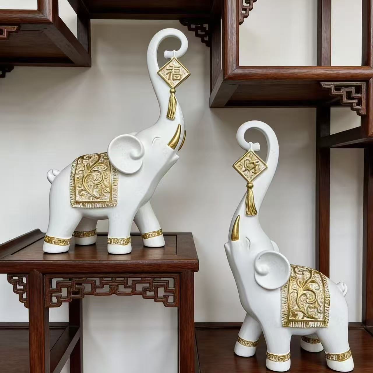 One Pair Chinese Style Lucky W - Resin Art For Wedding Gift recension och pris