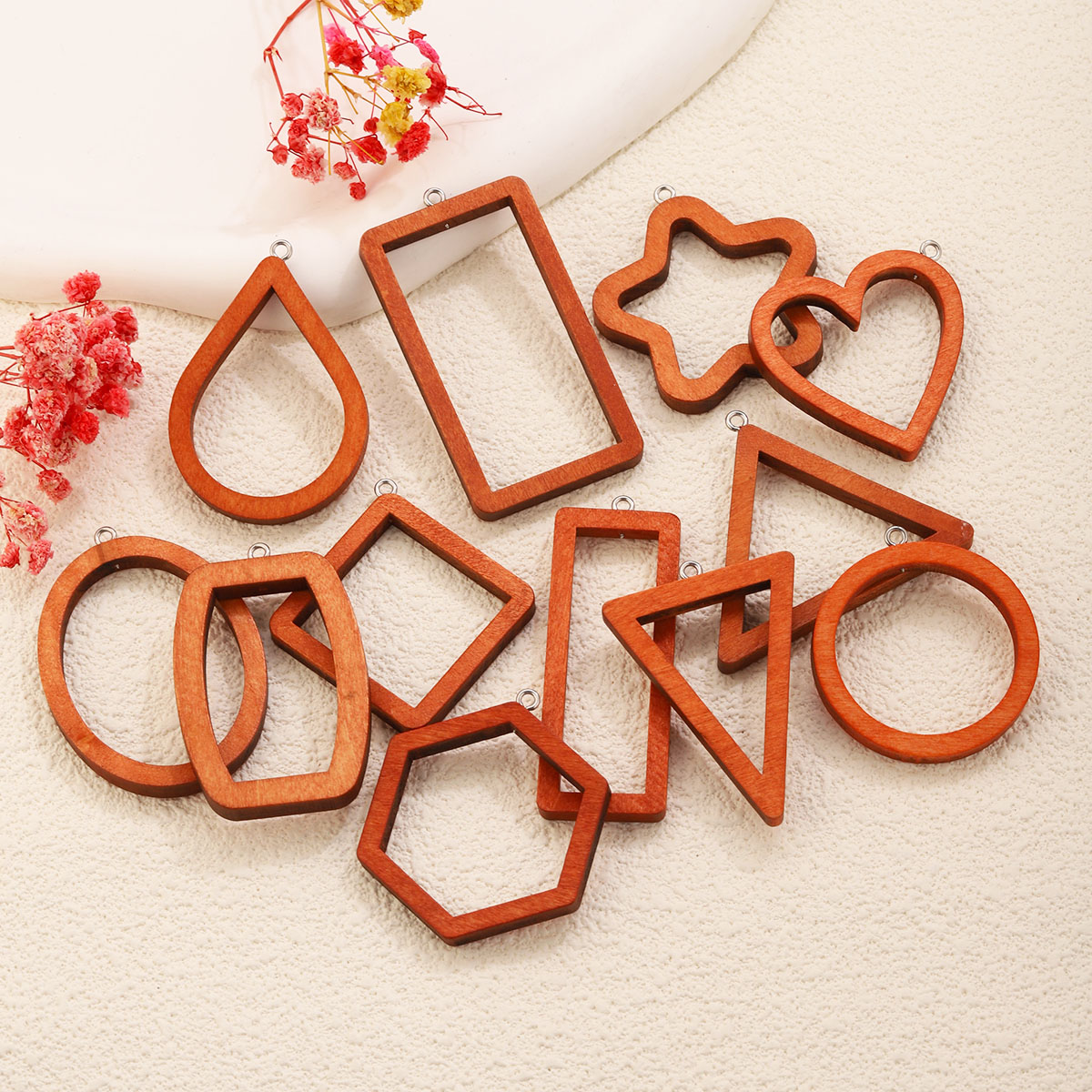 10PCS Triangle Rectangle Wood  - Resin Art Handmade recension och pris