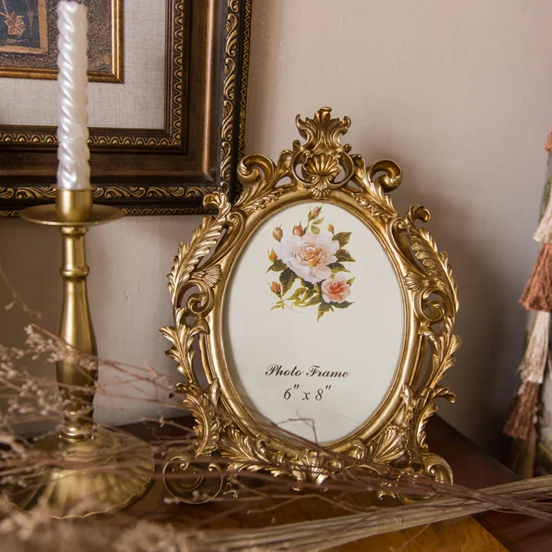 Retro Gold Oval Resin Photo Fr - Resin Art For Wedding Gift recension och pris