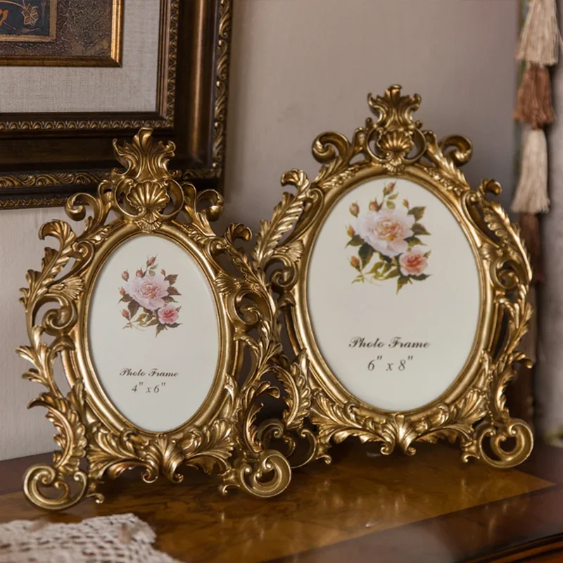 Retro Gold Oval Resin Photo Fr - Resin Art For Wedding Gift recension och pris