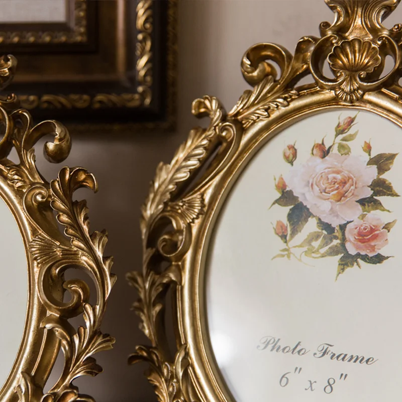 Retro Gold Oval Resin Photo Fr - Resin Art For Wedding Gift recension och pris